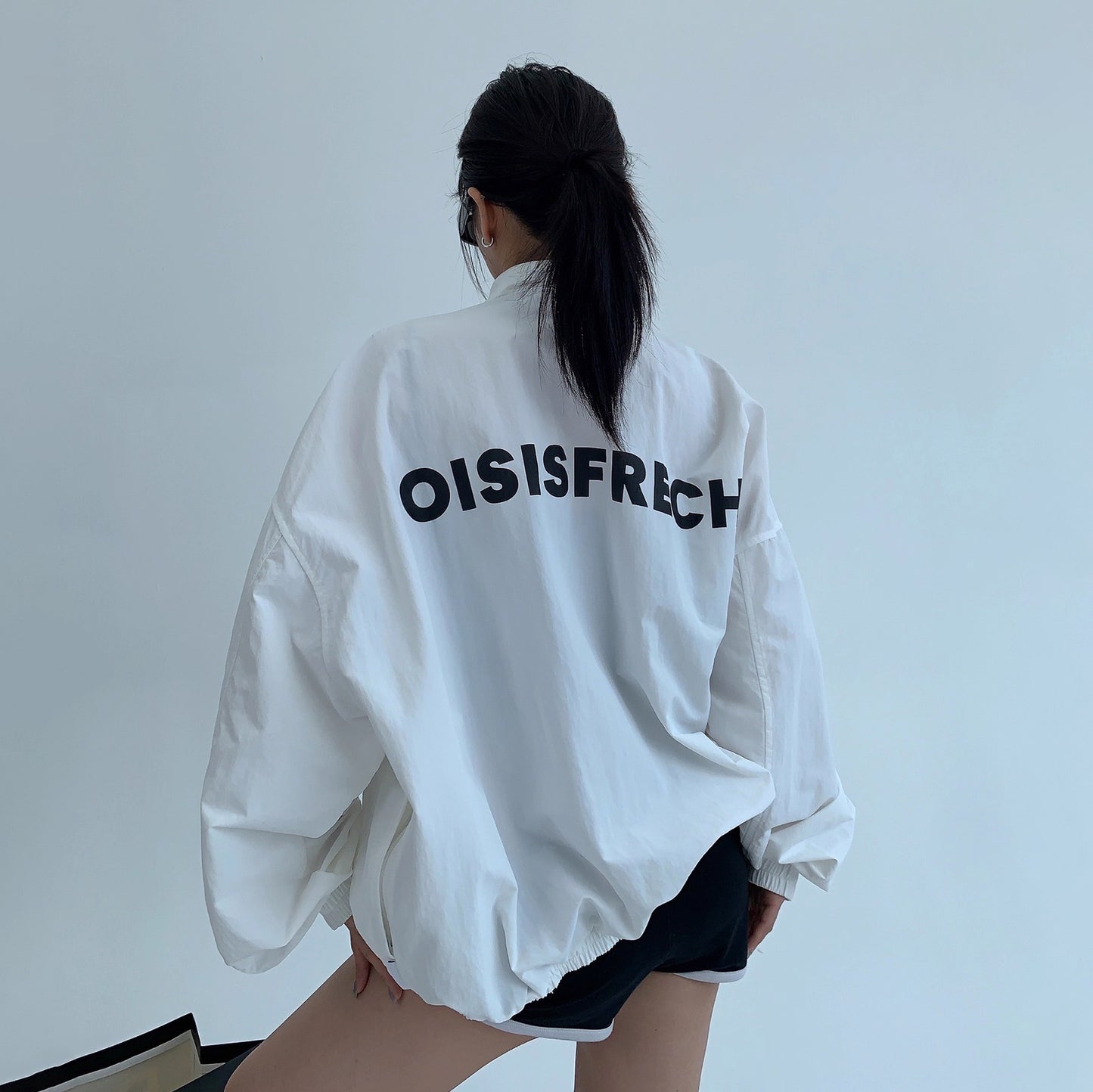 【アウター】薄手 リラックス感 ショート丈 ワイドシルエット スタンドカラー ジャケット レディース【FCシリーズ】