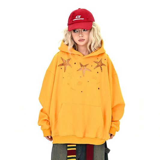 【トップス】スターカットアウト パーカー オーバーサイズ アメリカンストリート レディース【FCシリーズ】