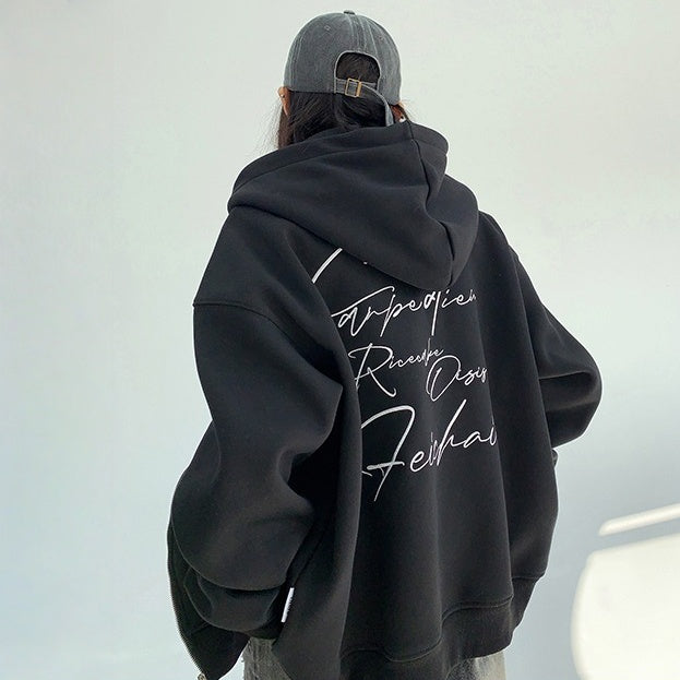 アウター】春 秋 冬 ゆるシルエット 刺繍 フード付き ジャケット 【FC