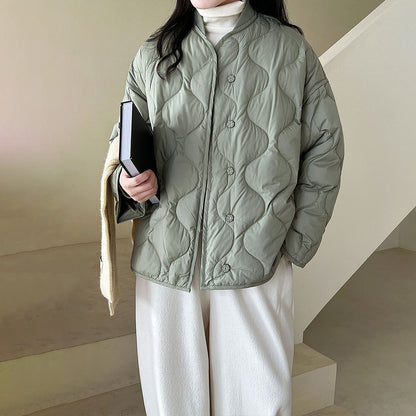 【アウター】ホワイトダックダウン レディース 冬 軽量 ダイヤキルト ダウンジャケット ダウンコート【JZシリーズ】