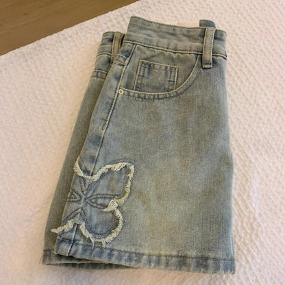 【ボトムス】刺繍デニムスカート レディース ハイウエスト ミニスカート インナーパンツ付き 美シルエット カジュアル【FCシリーズ】