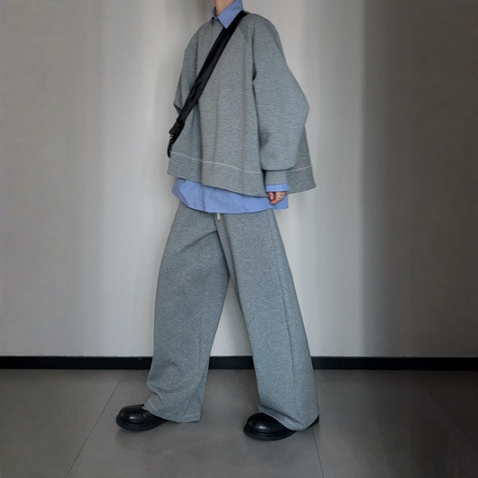 【セットアップ】スポーツ プルオーバー + ロングワイドパンツ 2点上下セット 【JZシリーズ】