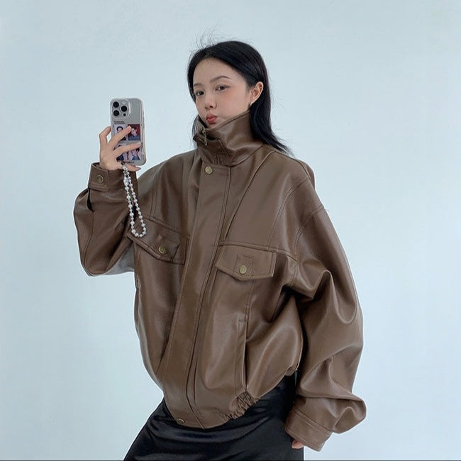 【アウター】春 秋 冬 アメリカン バーンスタイル バーンスタイル PU レザー ジャケット 【FCシリーズ】