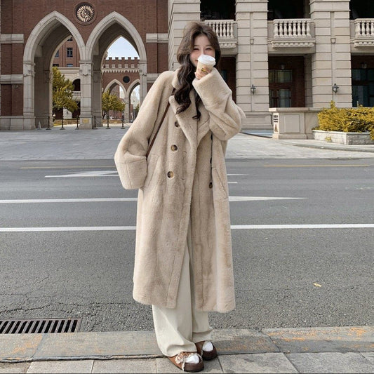 【アウター】フレンチスタイル フェイクミンクファー コート 冬用 高級感 ふわふわ 中綿入り 大人気 綿入れコート【JZシリーズ】