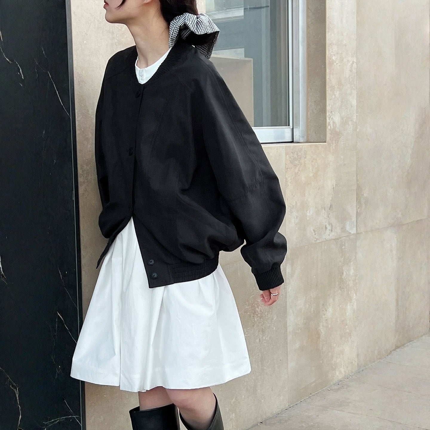 【アウター】レトロ スタンドカラー 新シルエットスタジャン【JZシリーズ】