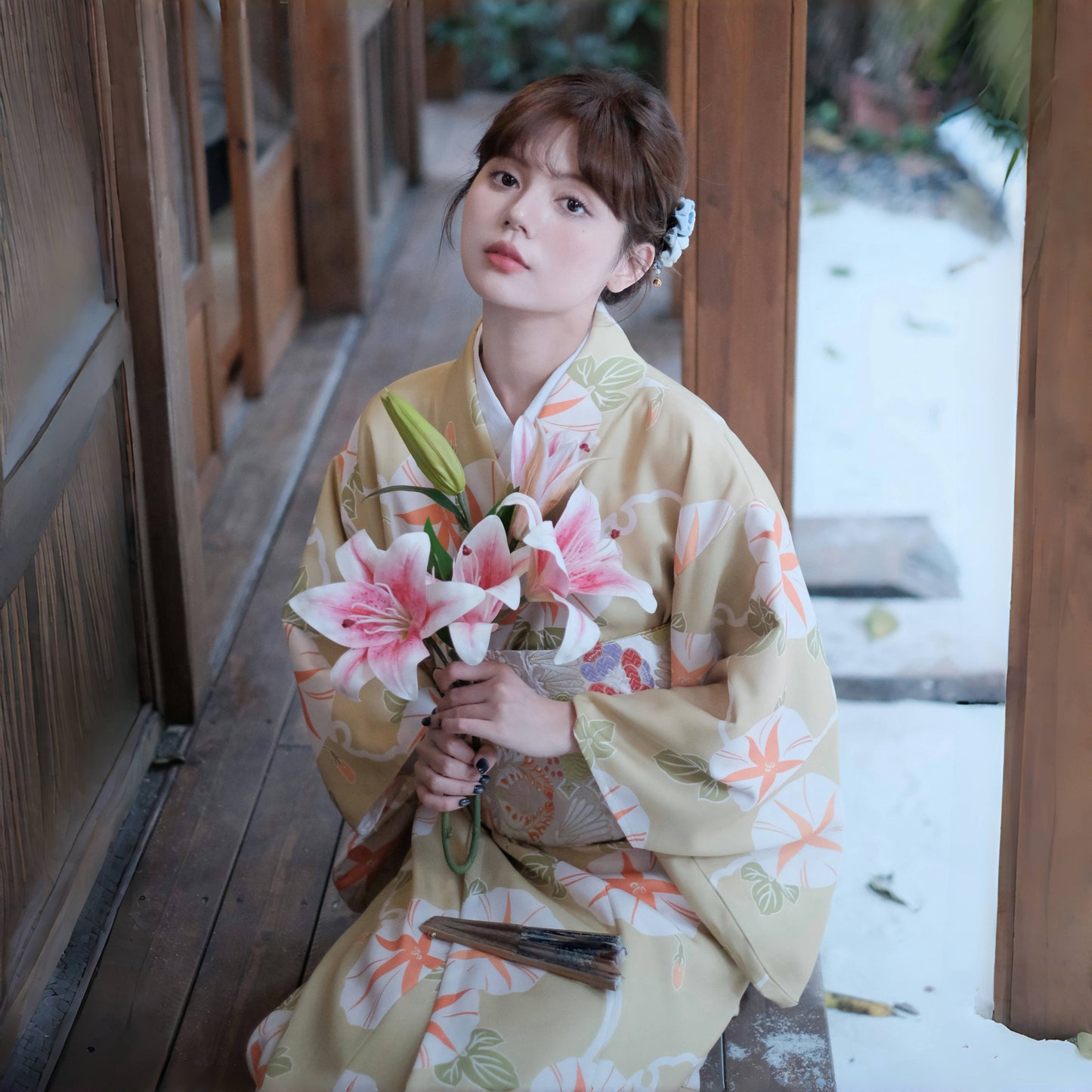 【ワンピース】夏限定 プリント 朝顔 浴衣 【SHシリーズ】