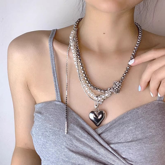 【🎁 B2G1｜先行スタート！】【グッズ】インスタ風 クール系 ネックレス レディース 二連ネックレス 重ね付け風 チョーカー アクセサリー