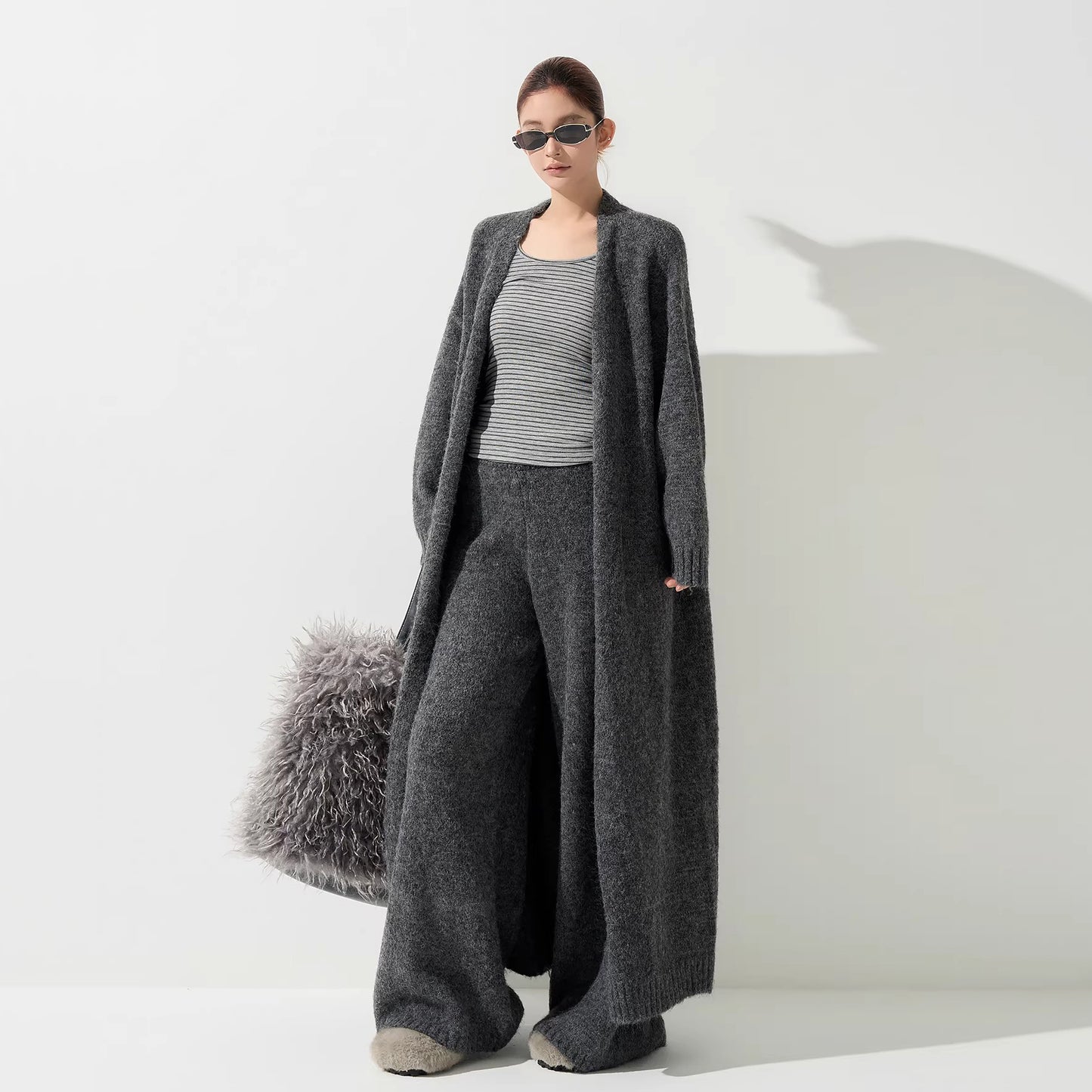 【アウター】ルーズ ニットカーディガン レディース 秋 韓国風 ゆったり もちもち【JZシリーズ】