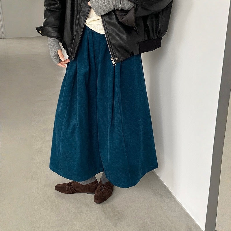 【ボトムス】コーデュロイ 細見え 春 秋 冬 ワイドパンツ  【JZシリーズ】