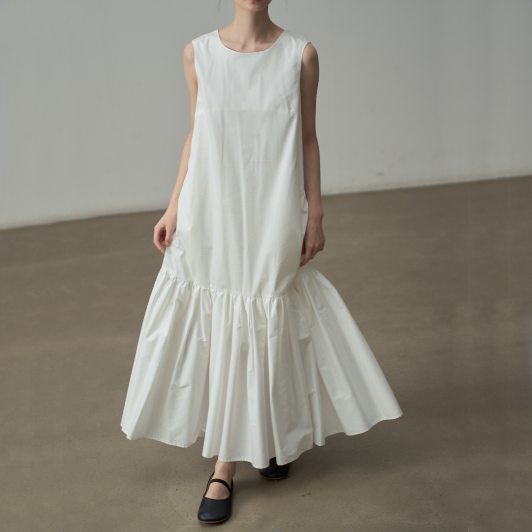 【ワンピース】夏 フレンチ風 クルーネック タンクワンピース 【JZシリーズ】