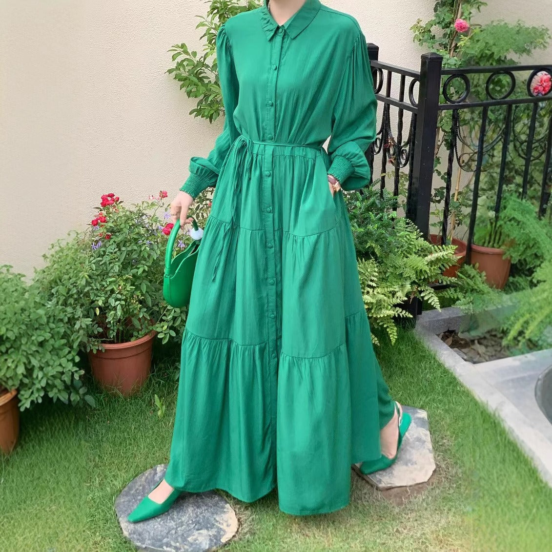 【ワンピース】10色展開 オーバーサイズ 長袖 大きいサイズ対応 無地 シャツワンピース