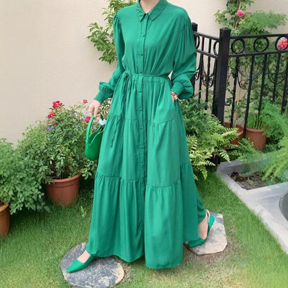 【ワンピース】10色展開 オーバーサイズ 長袖 大きいサイズ対応 無地 シャツワンピース