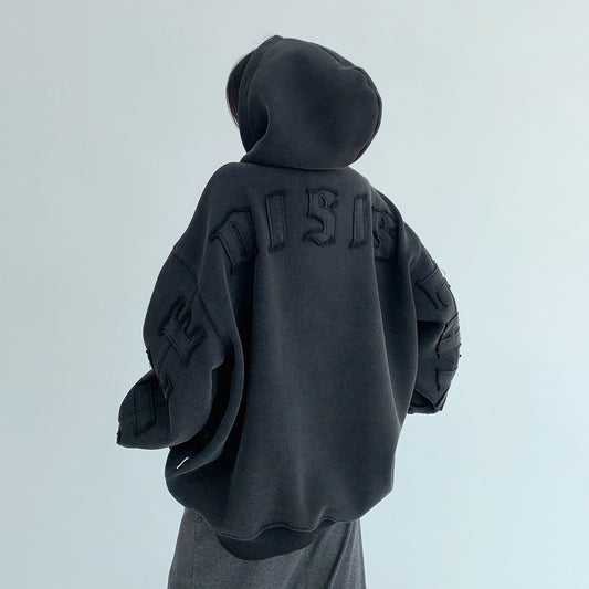 【トップス】🖤ヴィンテージ風パッチ刺繍 裏起毛 フーディ レディース 秋冬新作 パーカー【FCシリーズ】