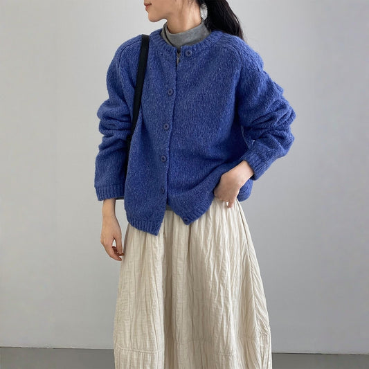 【アウター】ふんわり シンプル上品 可愛いニット ジャケット【JZシリーズ】