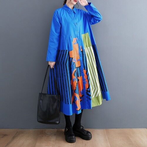 【ワンピース】大きいサイズ レディース 2026春夏新作 ゆったり 花柄切替 カジュアル長袖ワンピース 着痩せ 気質 上品
【SHシリーズ】