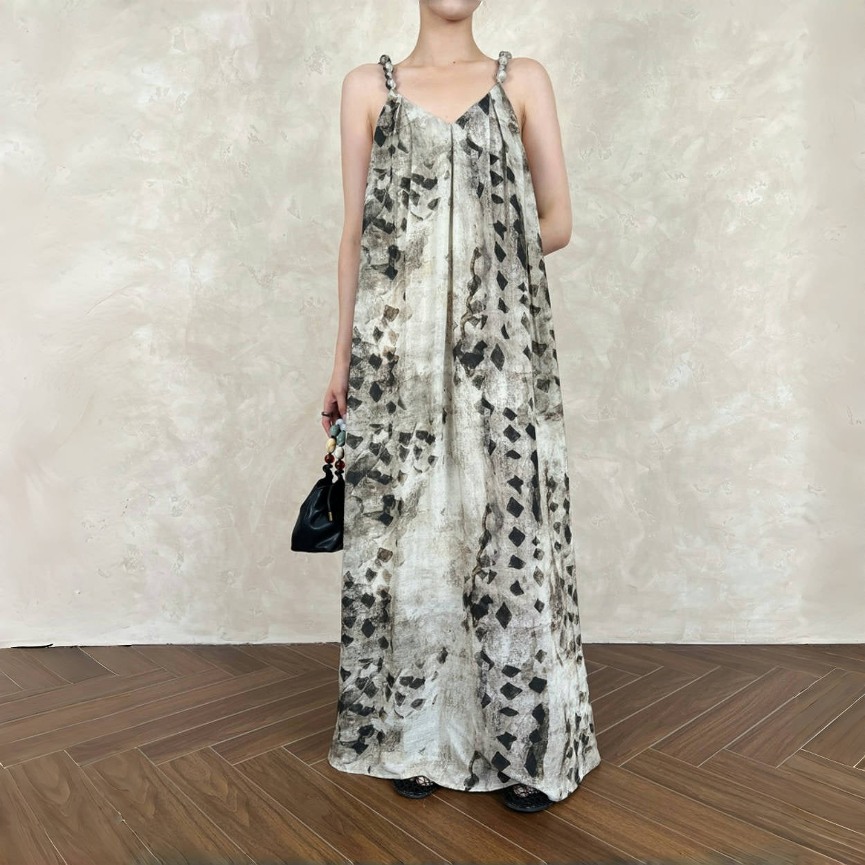 【ワンピース】夏 花柄 ニュアンス染め ニュアンス染め ノースリーブ ワンピース 【SHシリーズ】