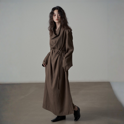 【ワンピース】春 秋 ドレープネック 無地 ワンピース 【JZシリーズ】