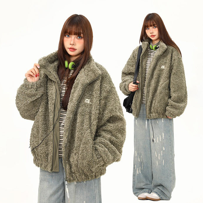 【アウター】フリース素材 中綿ジャケット 厚手 保温 ハイネック 綿入れコート 冬 ペア対応 【FCシリーズ】