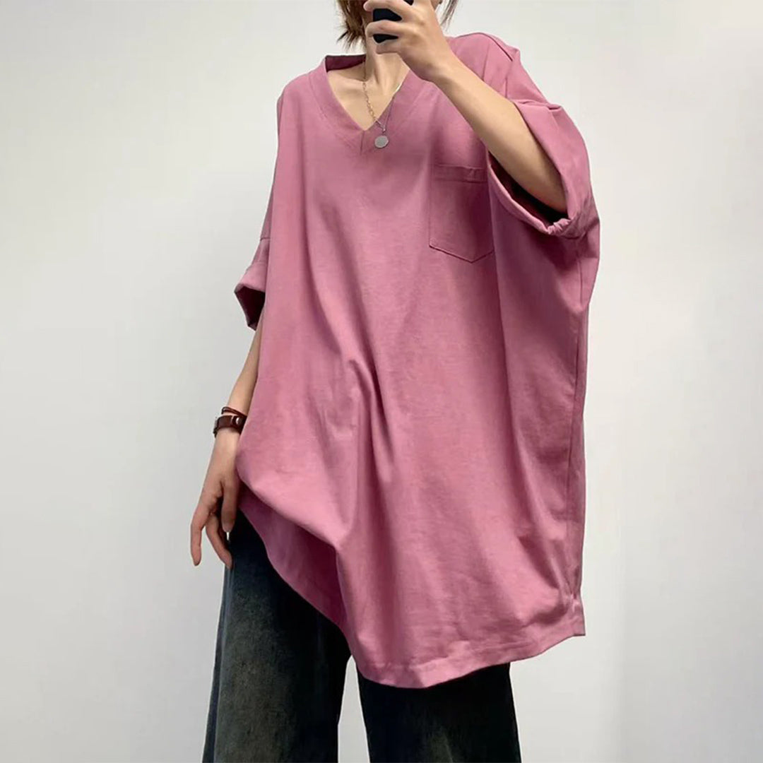 【トップス】夏 シンプル Vネック コットン100% Ｔシャツ
