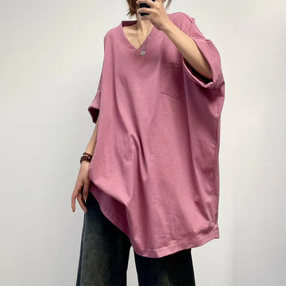 【トップス】夏 シンプル Vネック コットン100% Ｔシャツ