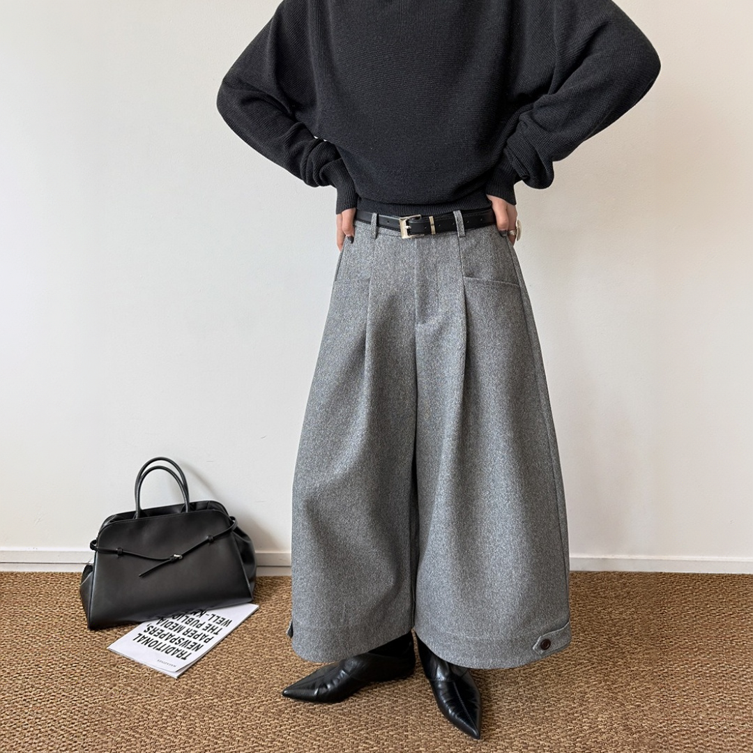 【ボトムス】タック入り Aライン  ワイドスラックス  パンツ 【JZシリーズ】