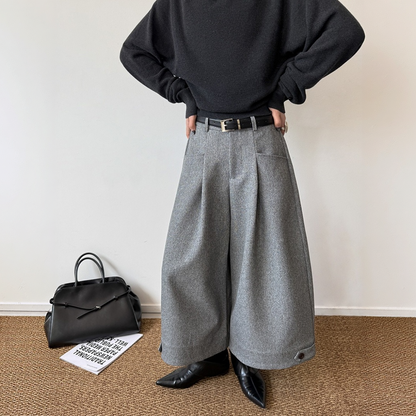 【ボトムス】タック入り Aライン  ワイドスラックス  パンツ 【JZシリーズ】