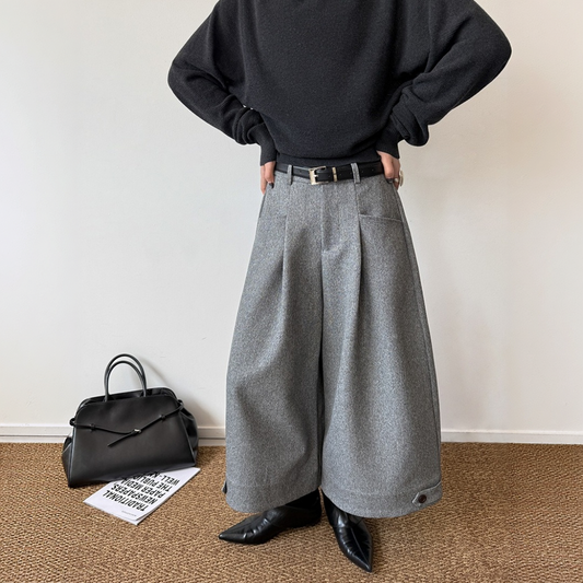 【ボトムス】タック入り Aライン  ワイドスラックス  パンツ 【JZシリーズ】
