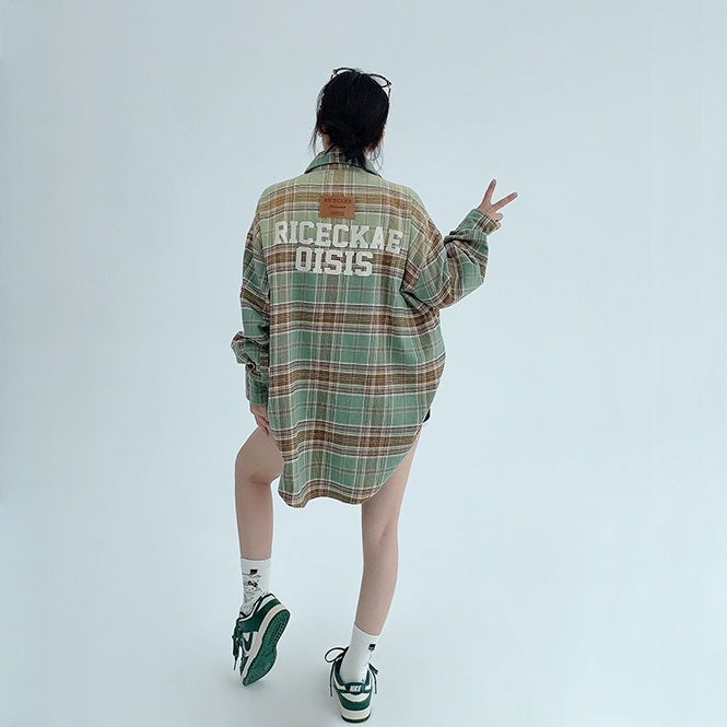 【トップス】春 秋 冬 アメリカン グラデーション チェック柄 シャツ 【FCシリーズ】