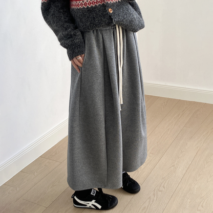 【ボトムス】✨ソフト＆着瘦せ♡韓国風ゴムウエストワイドパンツ 秋冬 レディース 九分丈【JZシリーズ】