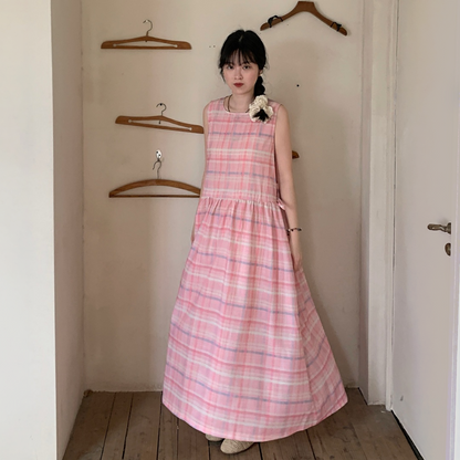 【ワンピース】フレンチ風 ピンク 若見え ウエストマーク Aラインロングワンピース 【JZシリーズ】