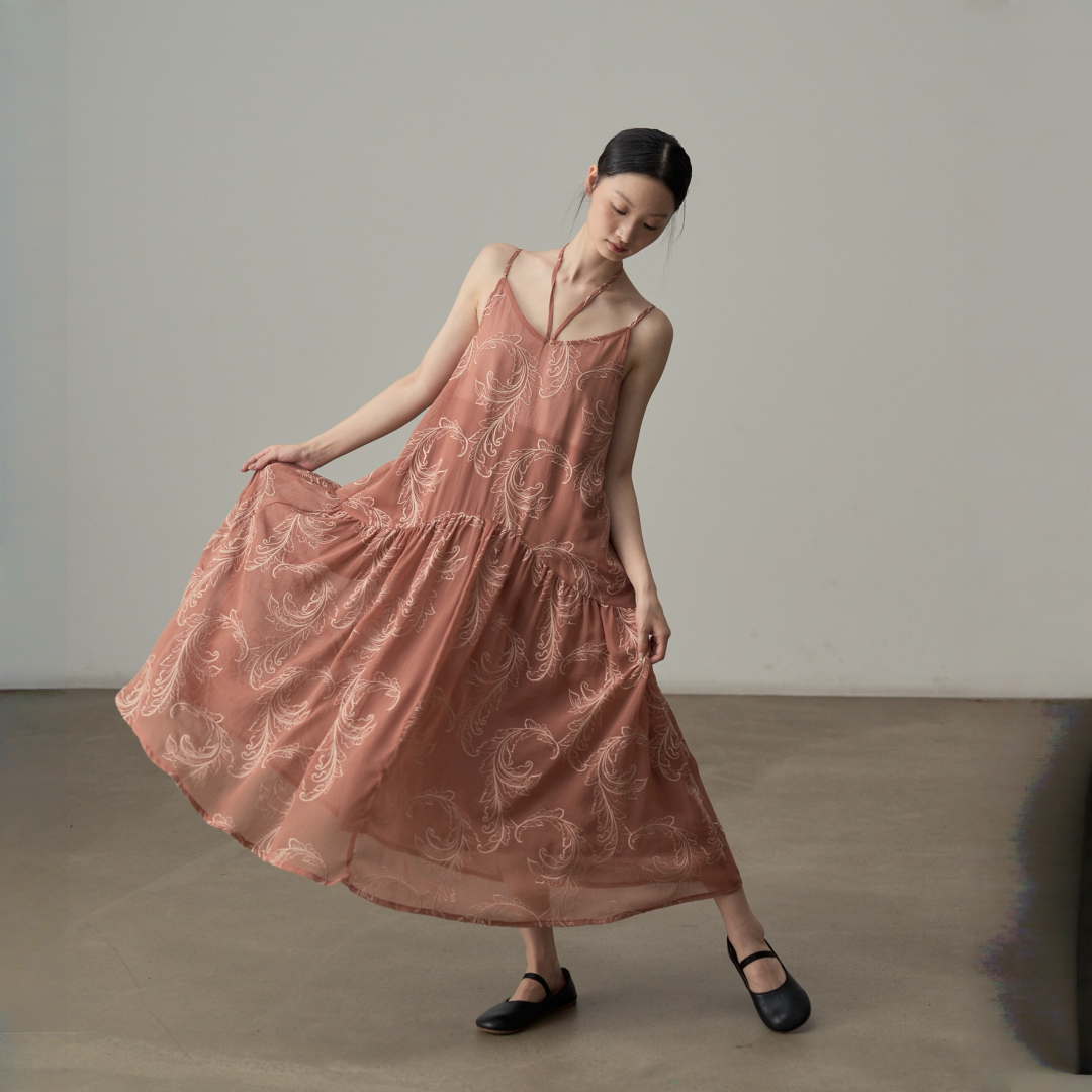 【ワンピース】夏 刺繍入り レトロ 夏新作 フレア ワンピース 【JZシリーズ】