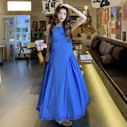 【ワンピース】切替 リゾート風 ノースリーブ タンクワンピース 【JZシリーズ】