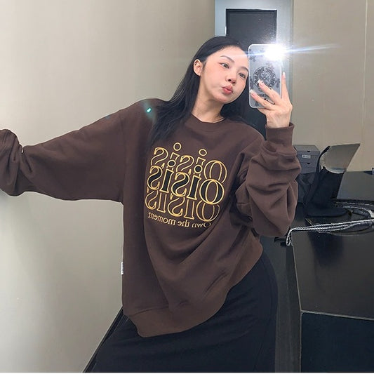 【トップス】春 秋 冬 ヘビーウェイト クルーネック 刺繍入り  パーカー 【FCシリーズ】