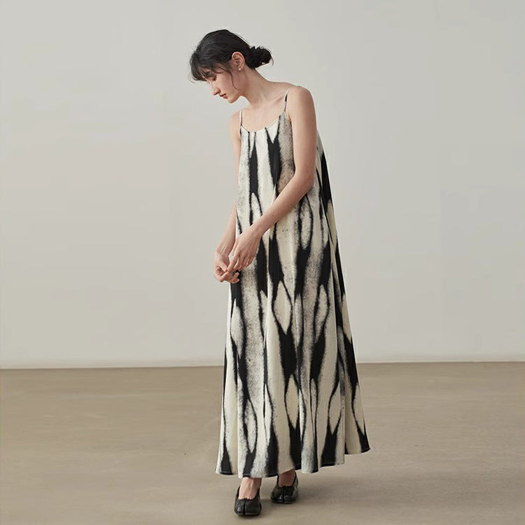 【ワンピース】ヴィンテージ ゆったり シルエット スリム効果 気品あるノースリーブワンピース 【SHシリーズ】