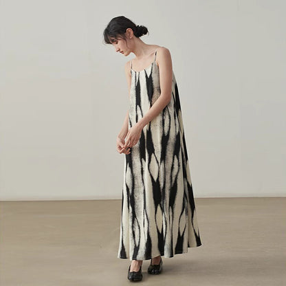 【ワンピース】ヴィンテージ ゆったり シルエット スリム効果 気品あるノースリーブワンピース 【SHシリーズ】