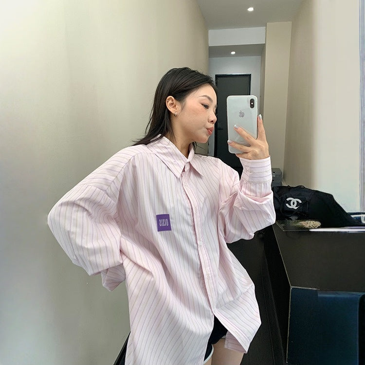 【トップス】春 秋 冬 高級感 ストライプ 長袖 シャツ 【FCシリーズ】