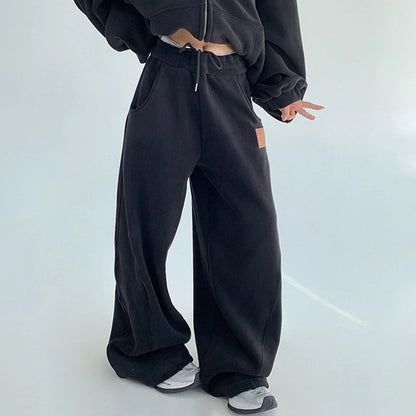 【セットアップ】【単品注文】ゆるめシンプル 裏起毛フードジャケット＆パンツセット レディース【FCシリーズ】