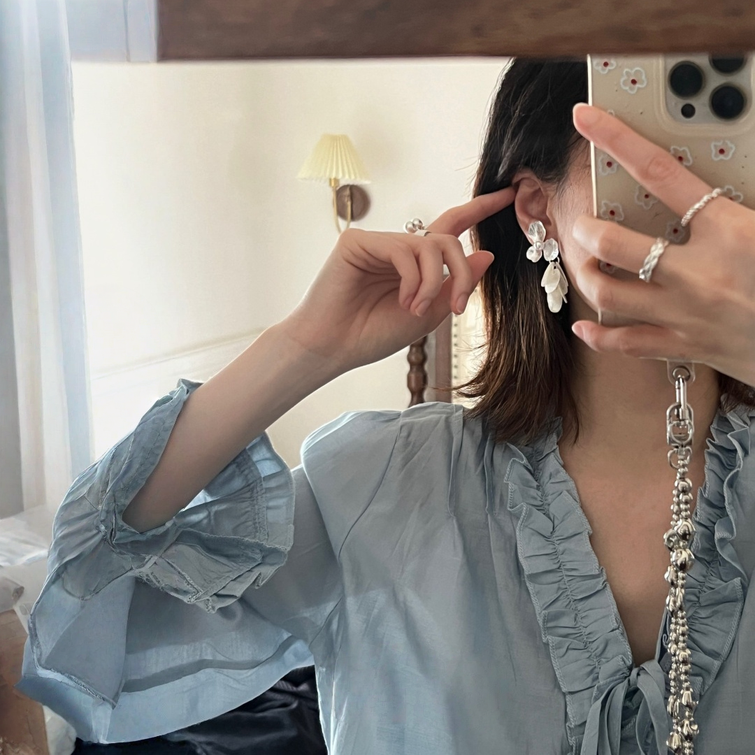 【🎁 B2G1｜先行スタート！】【グッズ】マザーオブパールの花 春 秋 夏 冬 ニッチなデザイン ノンホール 【JZシリーズ】