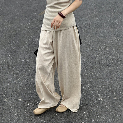 【ボトムス】ウール ゆったり細見えニットワイドパンツ レディース リラックス感たっぷり ロングパンツ【JZシリーズ】