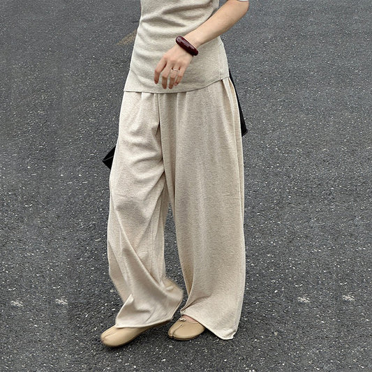 【ボトムス】ウール ゆったり細見えニットワイドパンツ レディース リラックス感たっぷり ロングパンツ【JZシリーズ】