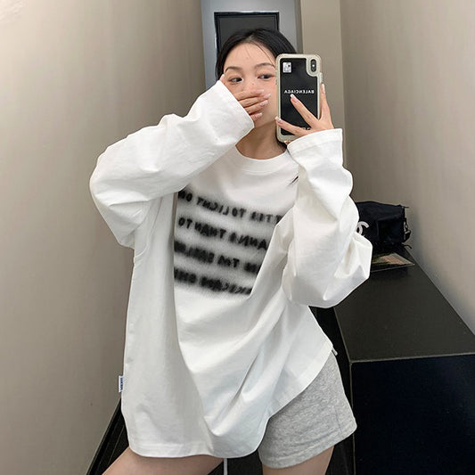 【トップス】アメリカンカジュアル リラックス感＆ラフ 英字プリント長袖Tシャツ【FCシリーズ】