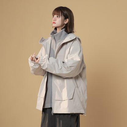 【アウター】春秋新作 アウトドア風 3WAY スポーツ ジャケット レディース オーバーサイズ アメリカン カジュアル マウンテンパーカー【FCシリーズ】