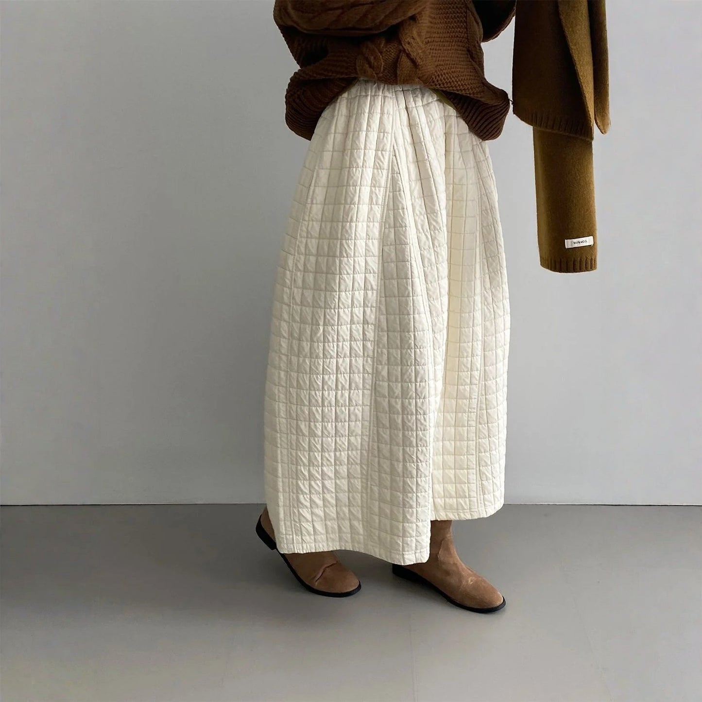 【ボトムス】ウエストゴム コットン風  厚手 バルーンスカート【JZシリーズ】