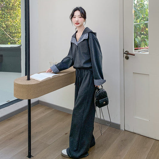 2点セット!【セットアップ】ストライプ切替 カジュアルスウェット パンツ トレンド 大人気 ファッション 上下セット【JZシリーズ】