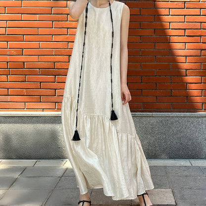 【ワンピース】夏 ノースリーブ 切り替え ルーズ ワンピース 【SNシリーズ】