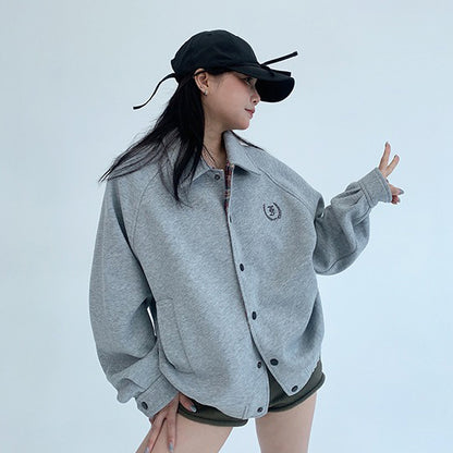 【アウター】男女兼用 シンプルチェック切替ショートジャケット カジュアルアウター【FCシリーズ】【10～15日内発送】