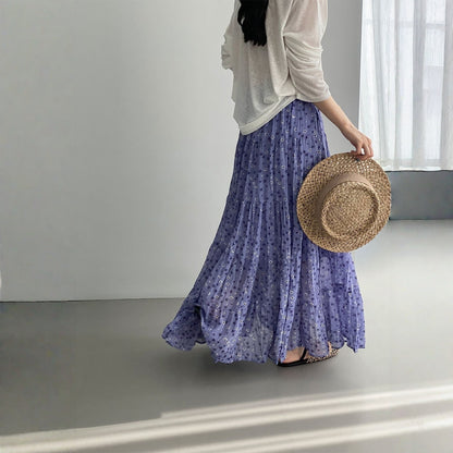 【ボトムス】モネガーデン風 小花柄 ナチュラル フレッシュ スカート 【SHシリーズ】