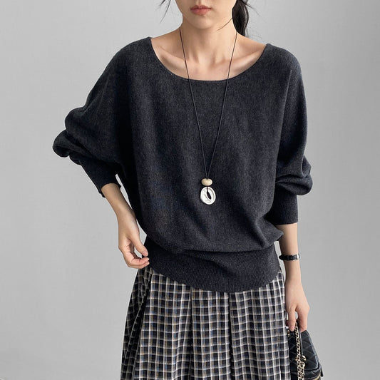 【トップス】ゆる感ニットトップス レディース 6%ウール混 素肌に優しい クルーネック 秋先取り ゆったりプルオーバー【JZシリーズ】