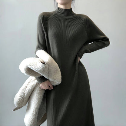 【24AW】【ワンピース】新作 無地 合わせやすい 気質よい 長袖ワンピース 【JZシリーズ】