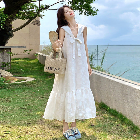 【ワンピース】ノースリーブワンピース レディース 夏新作 ゆったり 体型カバー すっきり見え フリル切替 ロングワンピース【JZシリーズ】
